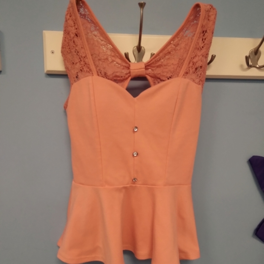 Love culture peach padded peplum top